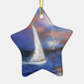 Sunset Harbour Sail Seascape Painting Keramisch Ornament (Links)