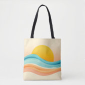 Sunset Harmony Wave Tote Bag (Voorkant)