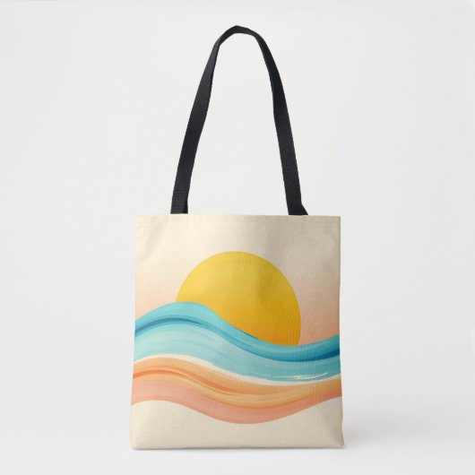 Sunset Harmony Wave Tote Bag (Voorkant)