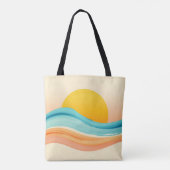 Sunset Harmony Wave Tote Bag (Achterkant)