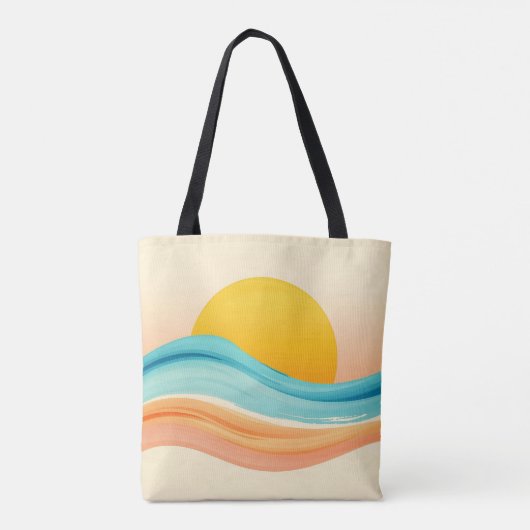 Sunset Harmony Wave Tote Bag (Achterkant)