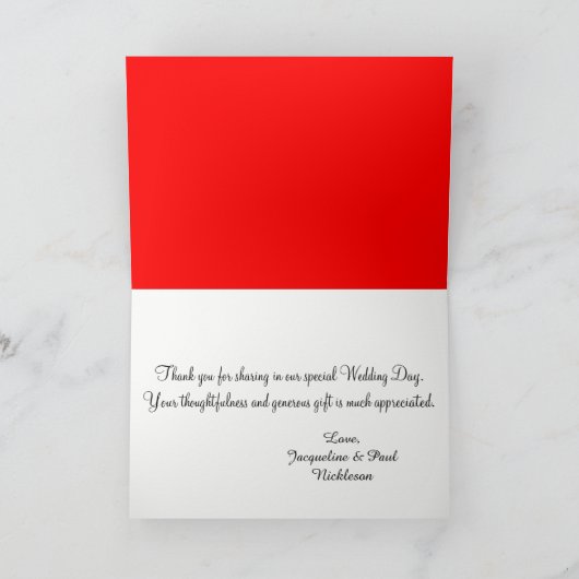 Sunset hart rode bruiloft dank u kaarten (Binnen)
