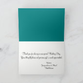 Sunset Heart Blauwgroen Green Weddenschap Hartelij Bedankkaart (Binnen)