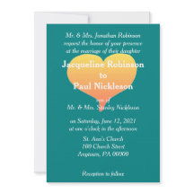 Sunset Heart Blauwgroen Green Wedding Invitation