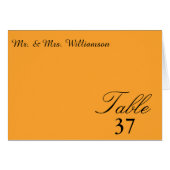 Sunset Heart Oranje Wedding Table Kaart (Voorkant Horizontaal)