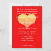 Sunset Heart Red Wedding Invitation Kaart (Voorkant)