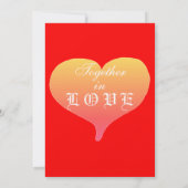 Sunset Heart Red Wedding Invitation Kaart (Achterkant)