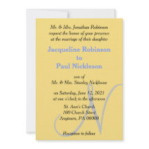 Sunset Heart Yellow Blue Monogram Weddenschap