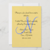 Sunset Hearts Mellow Yellow Blue Monogram Kaart (Achterkant)