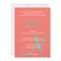 Sunset Hearts Monogram Koraal Turquoise