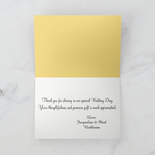 Sunset Hearts Oranje bruiloft dank u kaarten (Binnen)