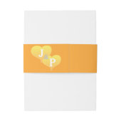 Sunset Hearts Oranje Monogram Uitnodigingen Wikkel (Achterkant Voorbeeld)