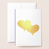 Sunset Hearts Paars Wedding Wenskaart Folie Kaarten (Met envelop)