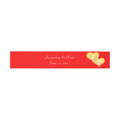 Sunset Hearts Red Monogrammed Weddenschap Uitnodigingen Wikkel (Vlak)