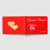 Sunset Hearts Red Weddenschap Gastenboek (Volledig)