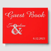 Sunset Hearts Red Weddenschap Gastenboek (Voorkant)