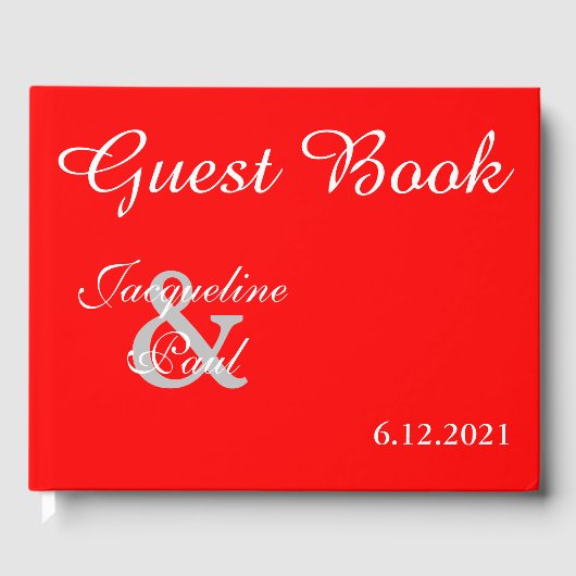 Sunset Hearts Red Weddenschap Gastenboek (Voorkant)