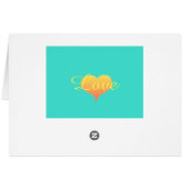 Sunset Hearts Turquoise Blue Wedding Table Kaart (Achterkant Horizontaal)