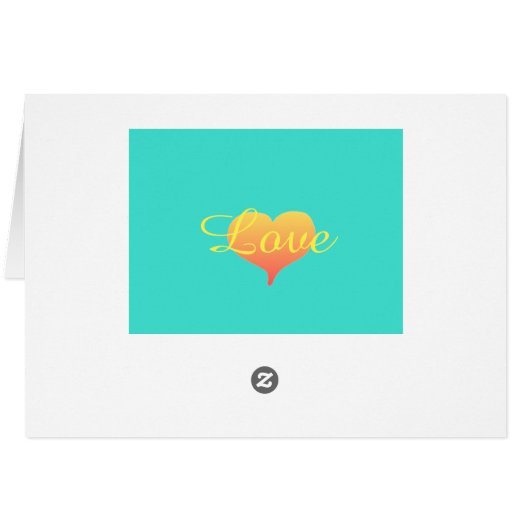 Sunset Hearts Turquoise Blue Wedding Table Kaart (Achterkant Horizontaal)