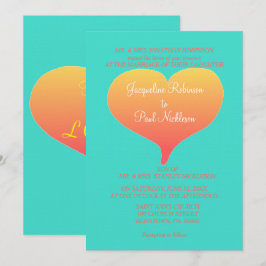 Sunset Hearts Turquoise Kaart