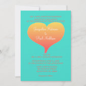 Sunset Hearts Turquoise Kaart (Voorkant)