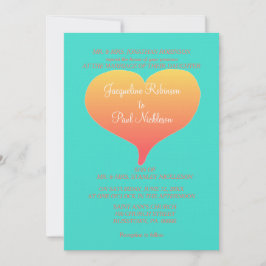 Sunset Hearts Turquoise Kaart