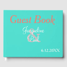 Sunset Hearts Turquoise Wedding Book