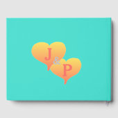 Sunset Hearts Turquoise Wedding Book Gastenboek (Achterkant)