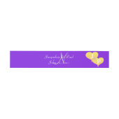 Sunset Hearts Violet Monogram Silver Belly Band Uitnodigingen Wikkel (Vlak)