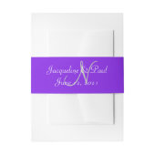 Sunset Hearts Violet Monogram Silver Belly Band Uitnodigingen Wikkel (Voorkant Voorbeeld)