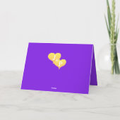 Sunset Hearts Violet Monogram Weddenschap Bedankkaart (Achterkant)