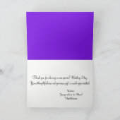 Sunset Hearts Violet Monogram Weddenschap Bedankkaart (Binnen)