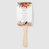 Sunset Herfst Bloemen Waterverf Trouwprogramma Handwaaier (Voorkant)