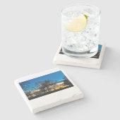 Sunset, Herfst, Mononmeer Stenen Onderzetter (Zijkant)