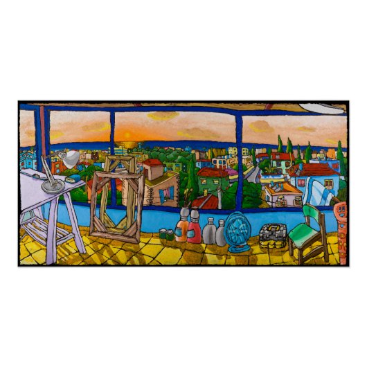 Sunset - Het Uitzicht, Jonathan Kis-Lev Poster (Voorkant)