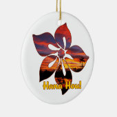Sunset Hibiscus Hawaiian Ornaments Keramisch Ornament (Rechts)