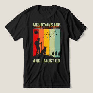 Sunset Hiker Dog Mountain are Calling Tri-Blend Shirt