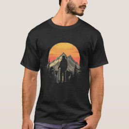  Sunset Hiker - Retro Mountain Adventure T-shirt