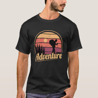 Sunset Hiking & Lake Adventure Retro T-shirt