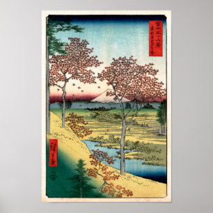 Sunset Hill Meguro Hiroshige Poster