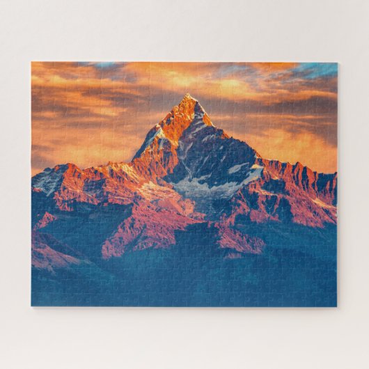Sunset Himalaya Snow Mountains Nepal Legpuzzel (Horizontaal)