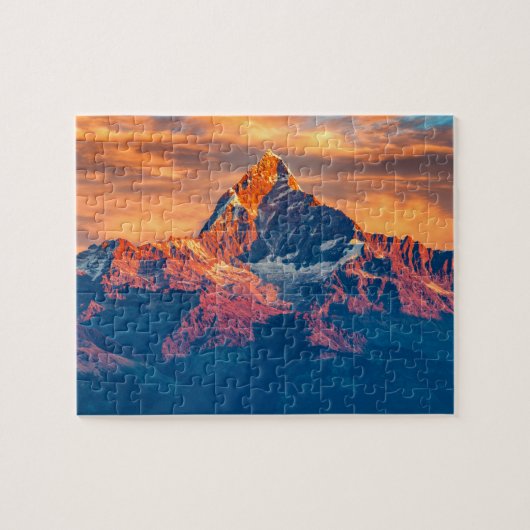 Sunset Himalaya Snow Mountains Nepal Legpuzzel (Horizontaal)