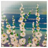 Sunset Hollyhock Fabric Stof (Close Up)