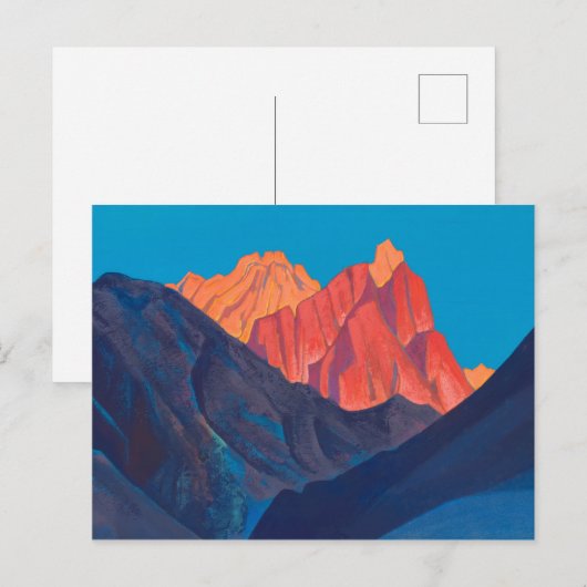 Sunset, Holy mountains series by Nicholas Roerich Briefkaart (Voorkant / Achterkant)
