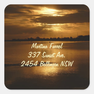 Sunset Home-adreslabel Vierkante Sticker