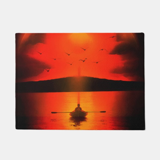  Sunset Hope Faith Love Enmoediger Deurmat (Voorkant)