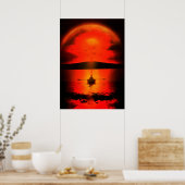  Sunset Hope Faith Love Enmoediger Poster (Keuken)