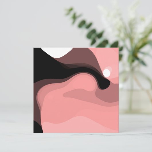 Sunset Horizon: Abstract Roze, Zwart & Wit (Staand voorkant)