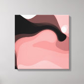 Sunset Horizon: Abstract Roze, Zwart & Wit Canvas Afdruk (Voorkant)