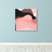 Sunset Horizon: Abstract Roze, Zwart & Wit Canvas Afdruk (Insitu (Houten vloer))